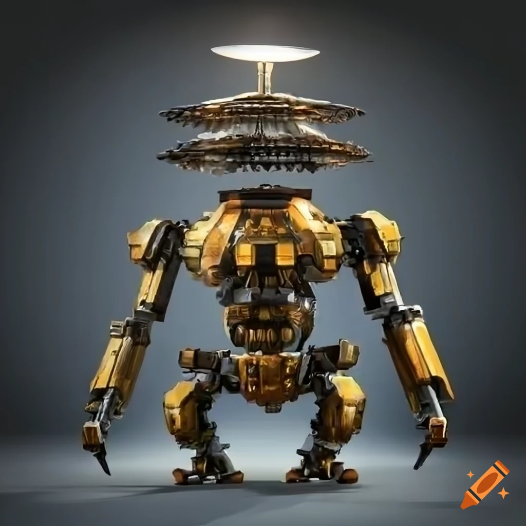 High definition gear styled beehive mech on black background on Craiyon