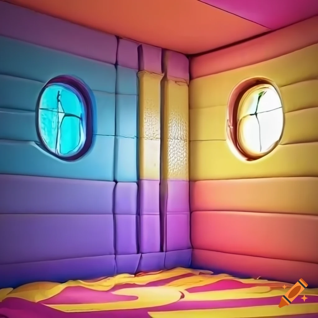 Colorful padded cell room for kids in high definition on Craiyon