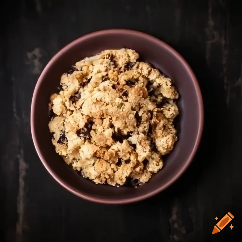 Crumbled cookies in a bowl on Craiyon