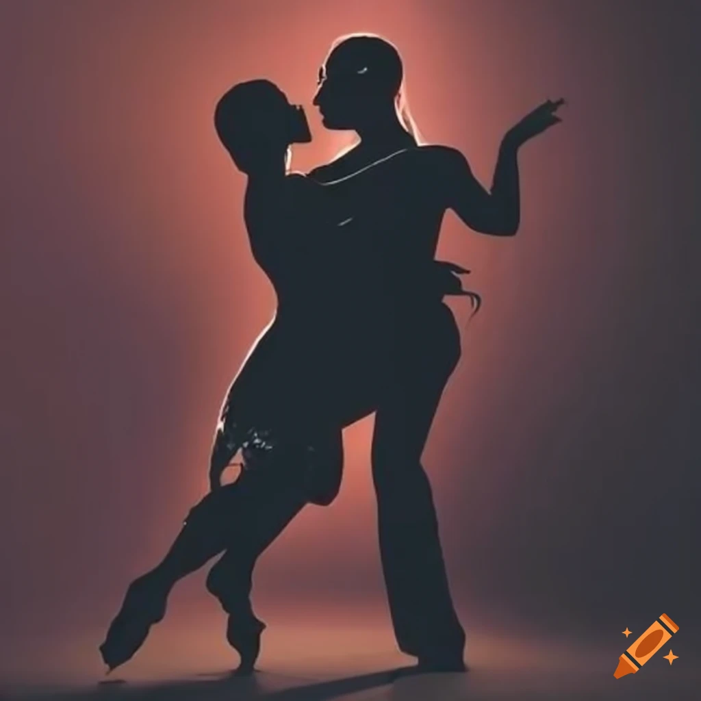 Silhouette of ballroom dancers