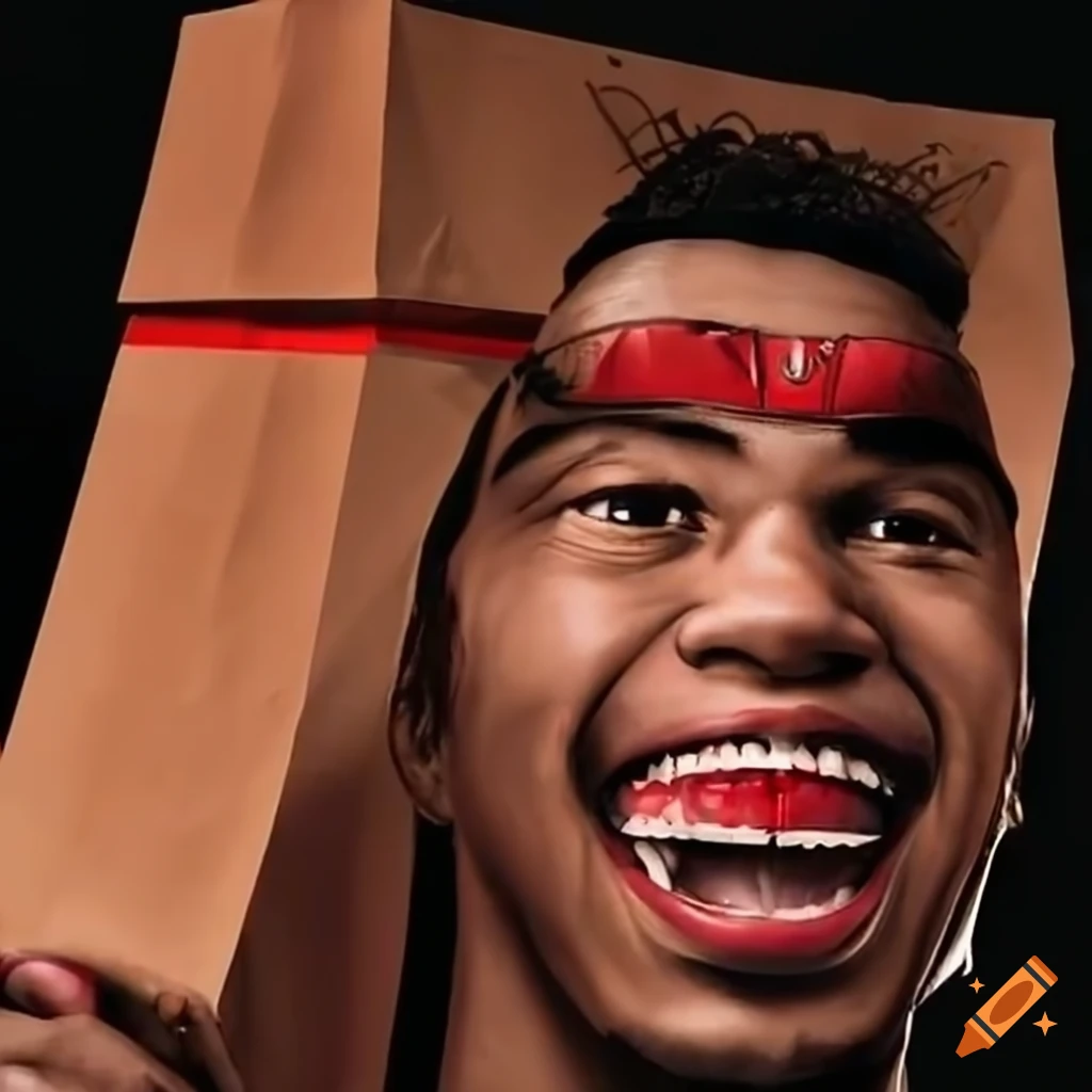 Disappointed unlv basketball fan with brown paper bag on head on Craiyon