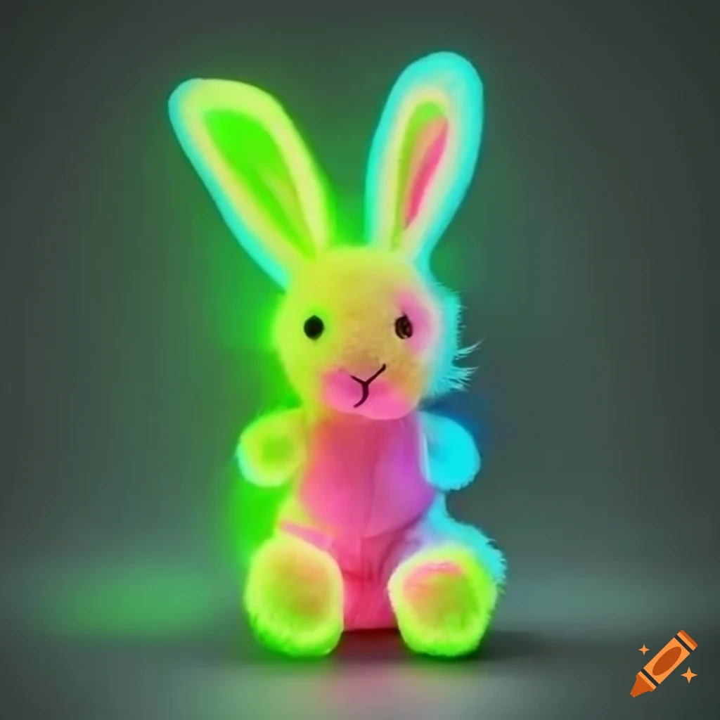 Neon art HD conejo de peluche