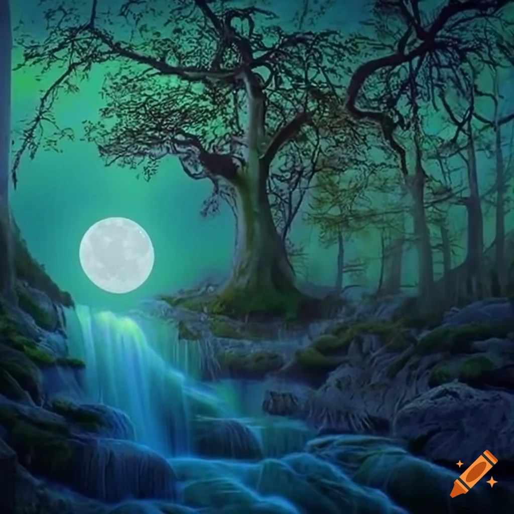 Labrador with enchanting moonlit patterns and dynamic shadows