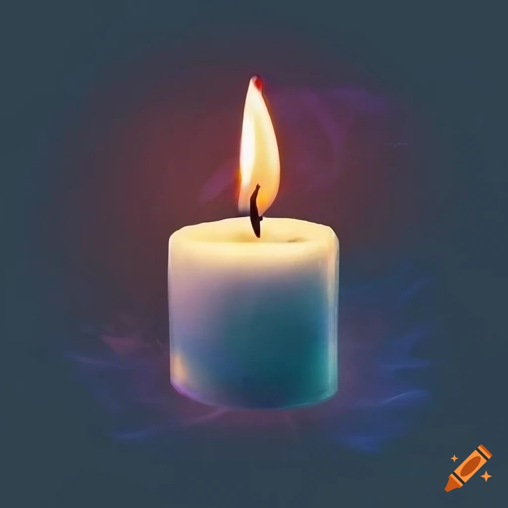 Healing power energy flowing from a bright candle-like light into a ...