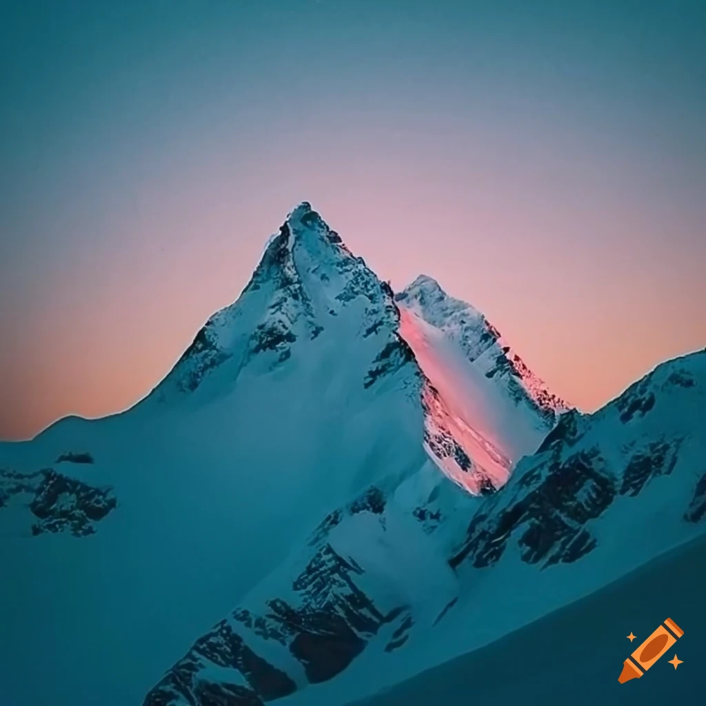 snowy-mountain-peaks-with-clear-sky-and-faint-stars-on-craiyon