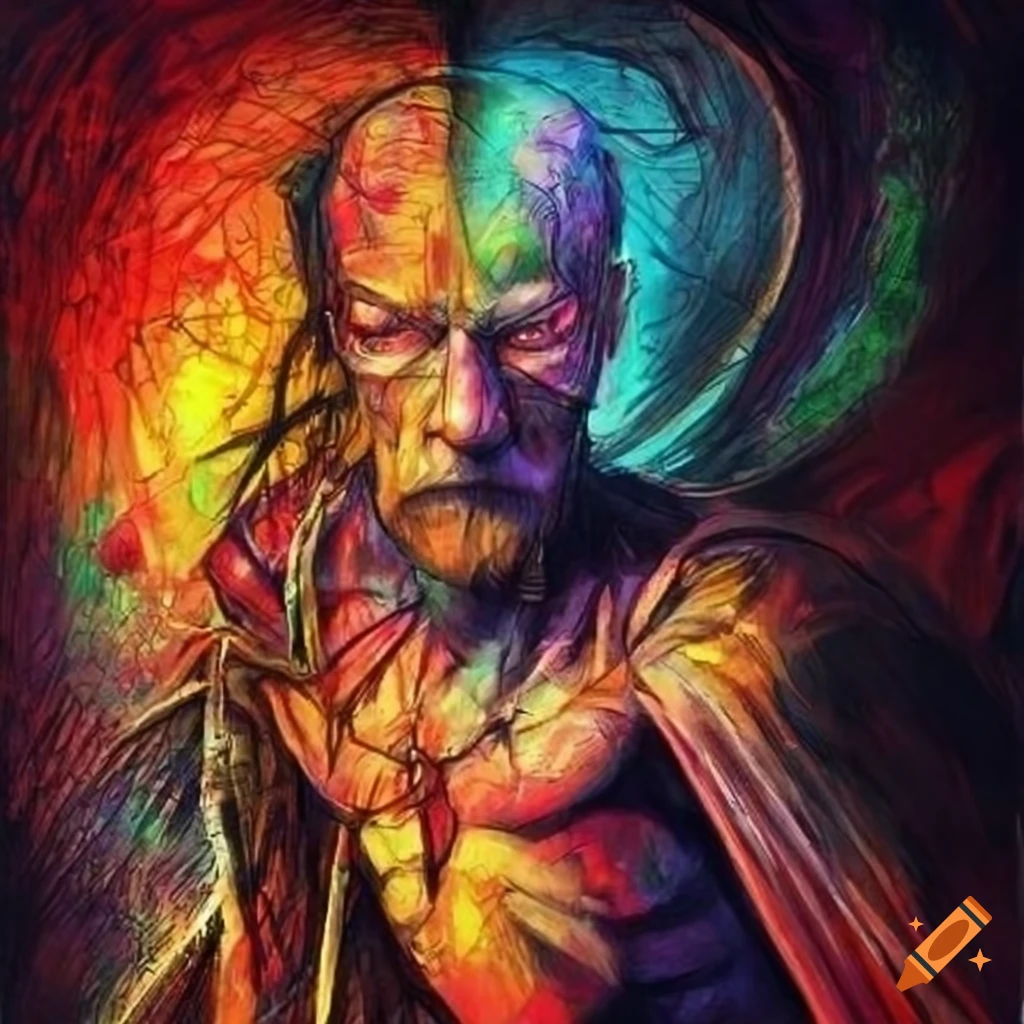 Fantasy art with heroes in intense poses and vibrant colors on Craiyon