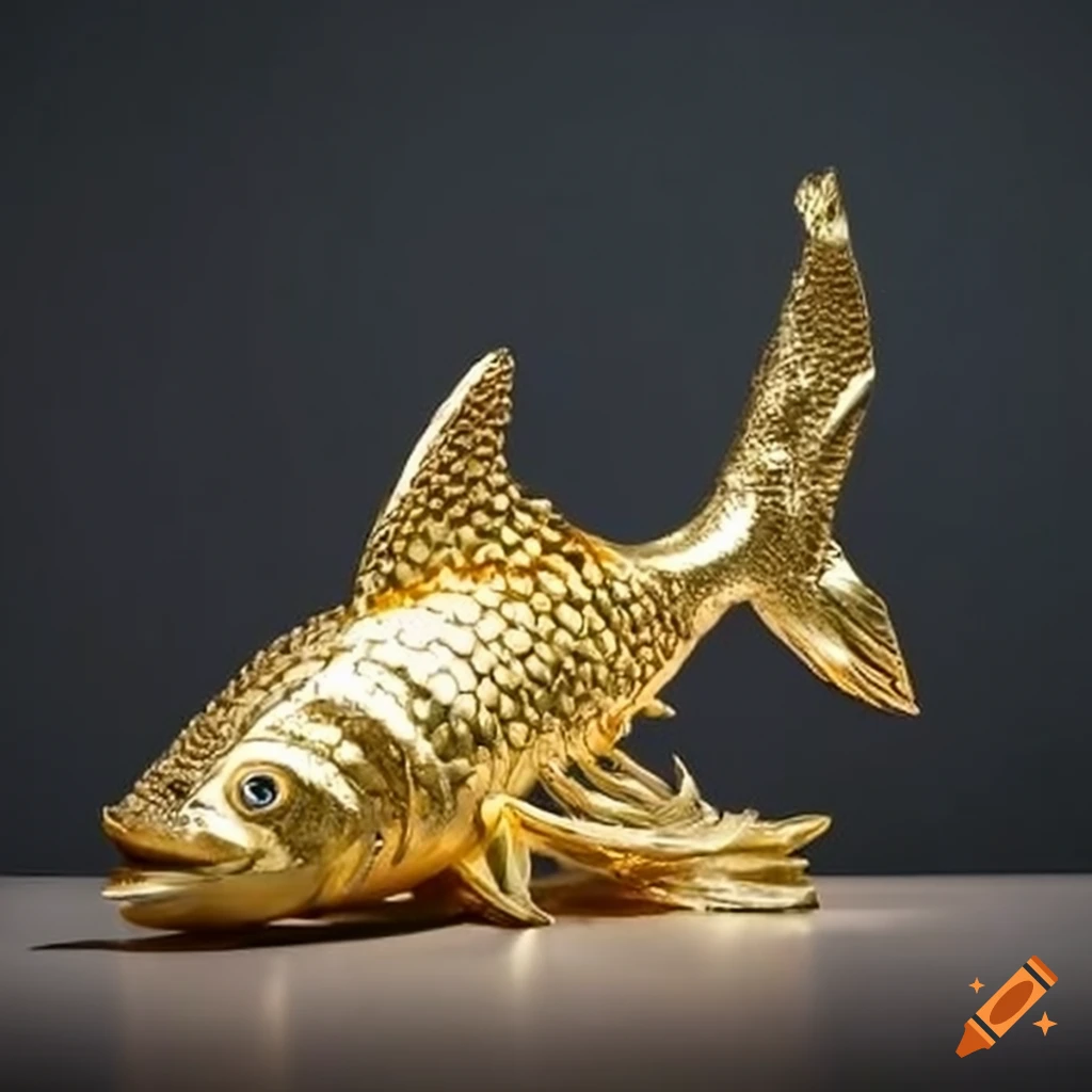 Gold fish statue on Craiyon