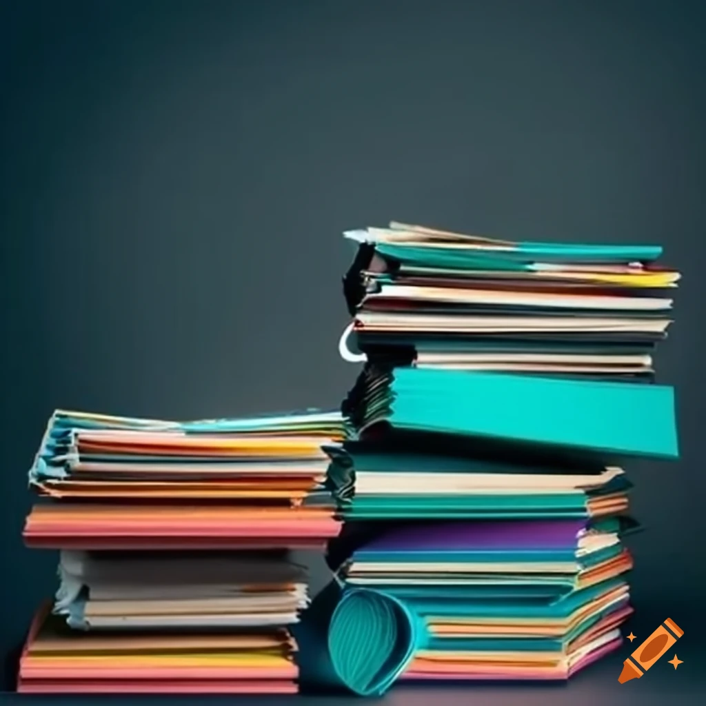 Stacks of schoolbooks