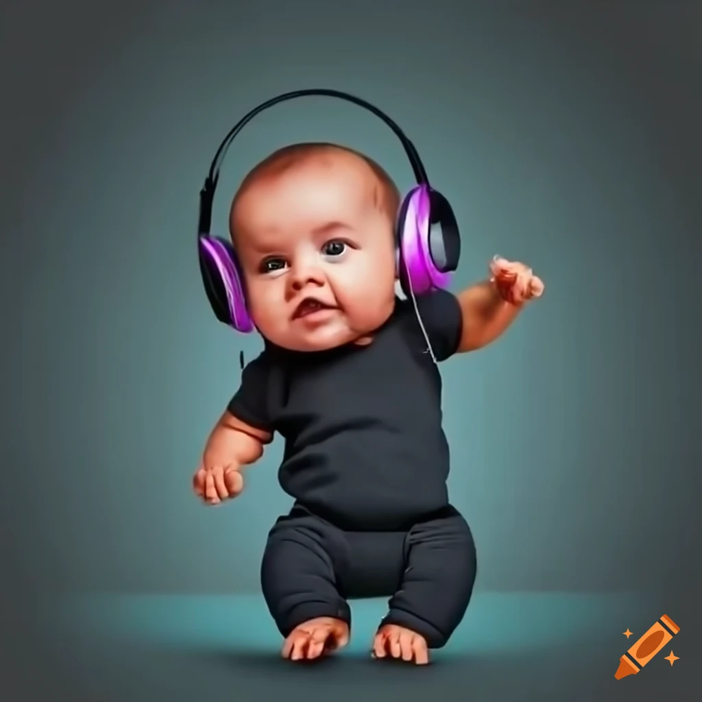 Baby dancing to music on Craiyon