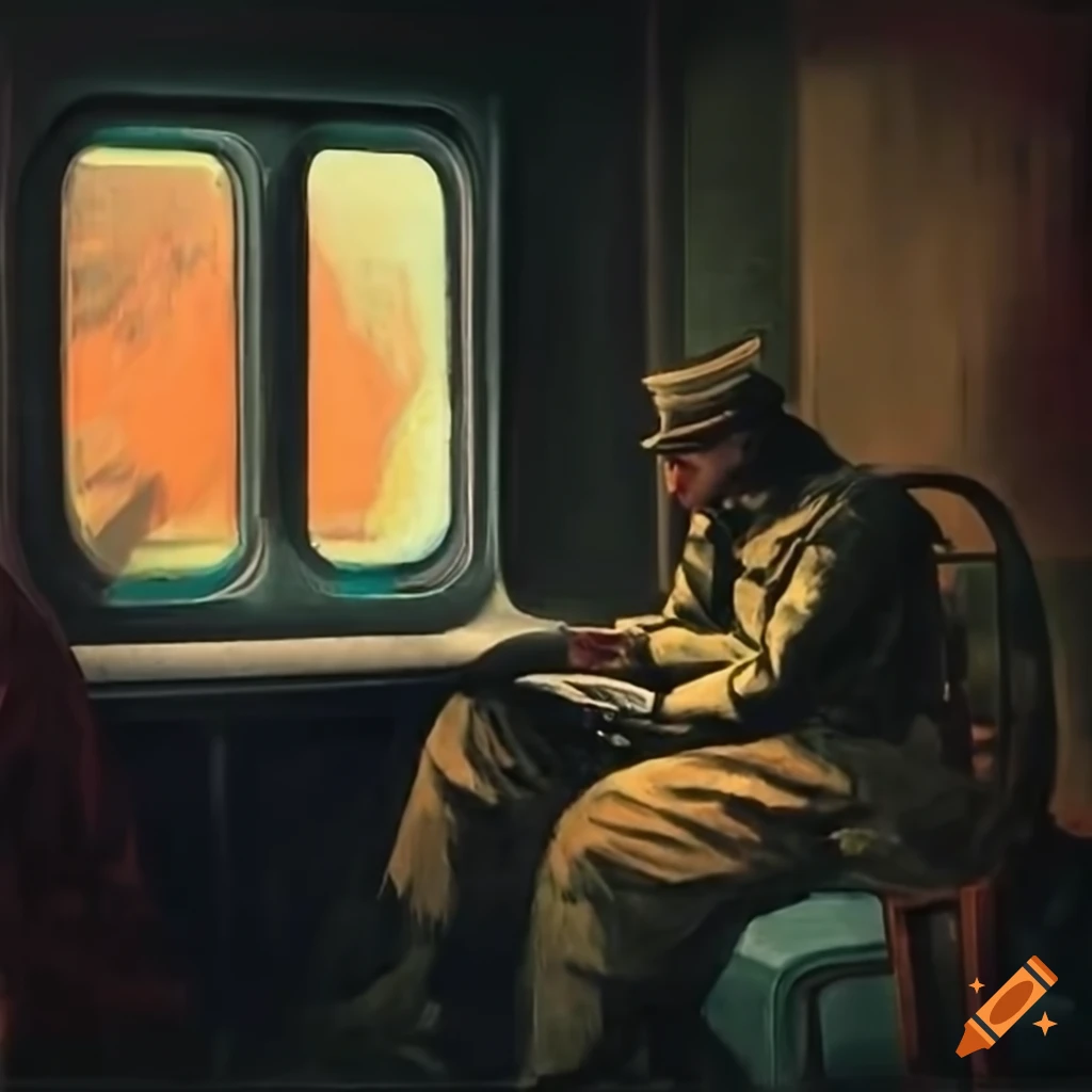 Person writing a letter in a sleeper train compartment during rain