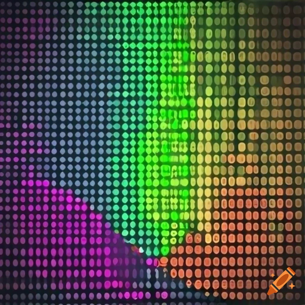 Rainbow binary code background on Craiyon