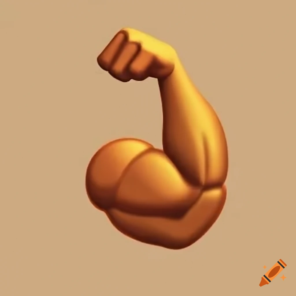 Flexed arm emoji on Craiyon