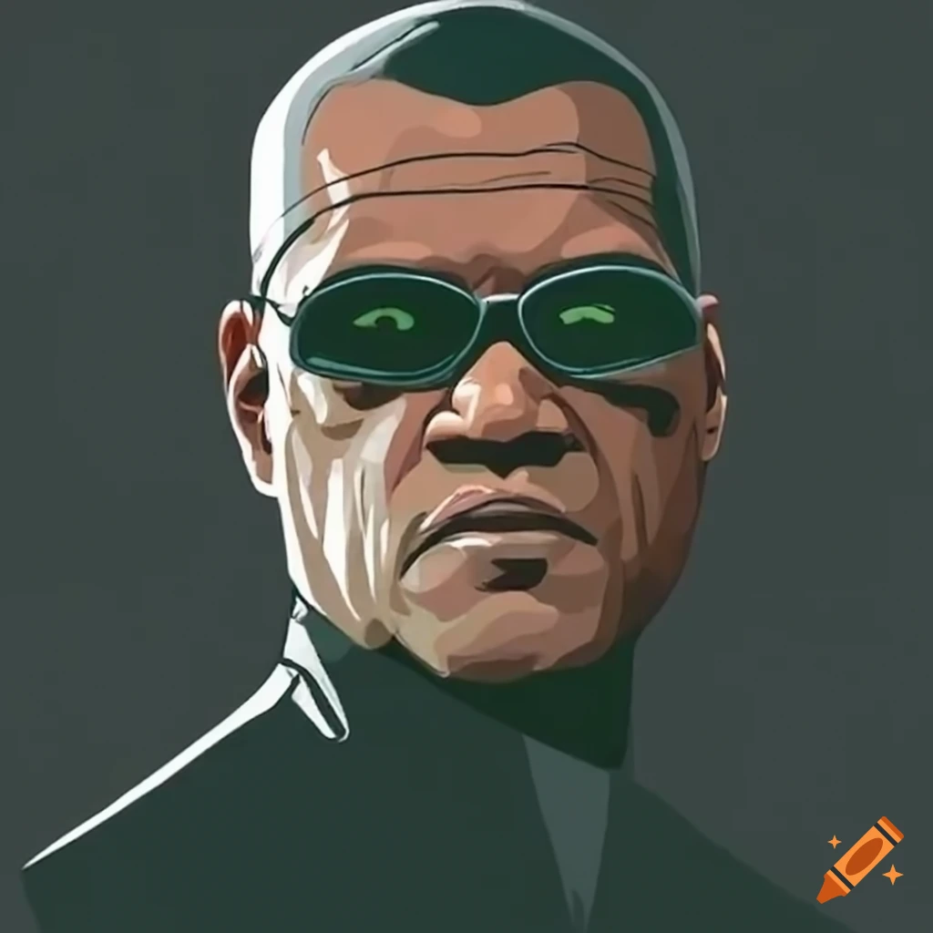 Portrait of lawrence fishburne as morpheus in the matrix wearing ...