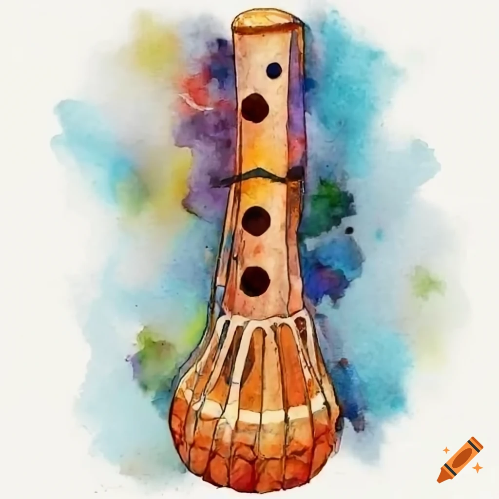 Flute, tabla, and synth instruments on Craiyon