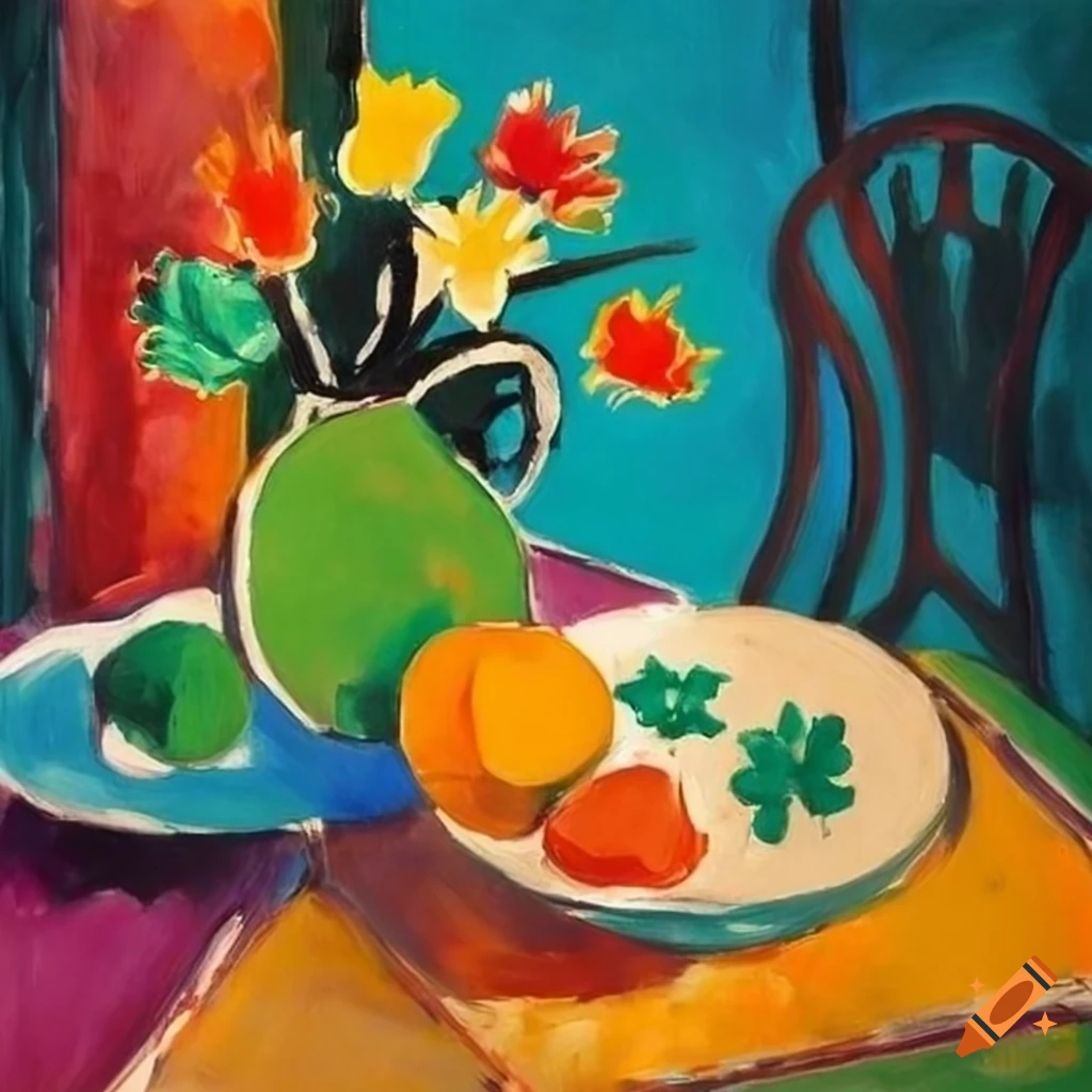 Abstract expressionism still life by henri matisse on Craiyon
