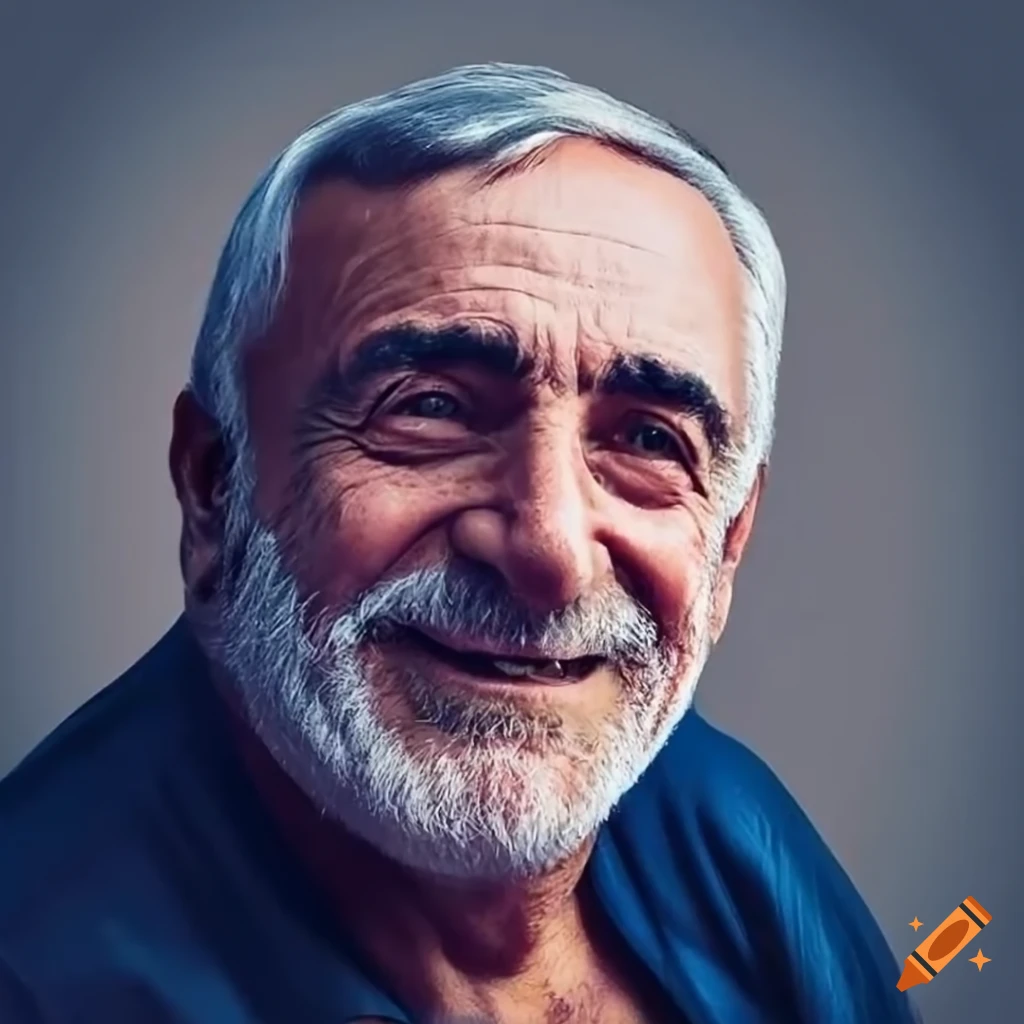 Happy elderly italian man with a slight smile on Craiyon