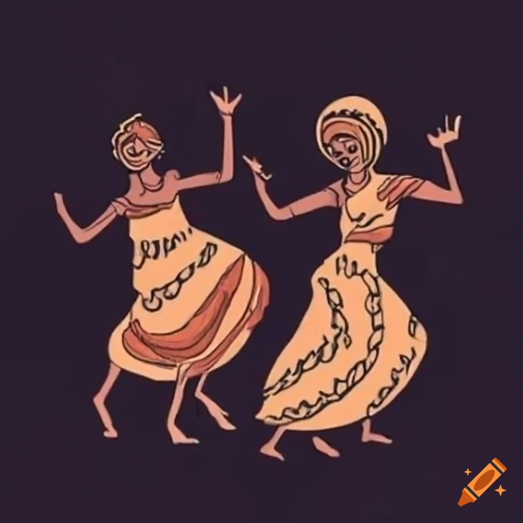 Two people performing the pata pata dance on Craiyon