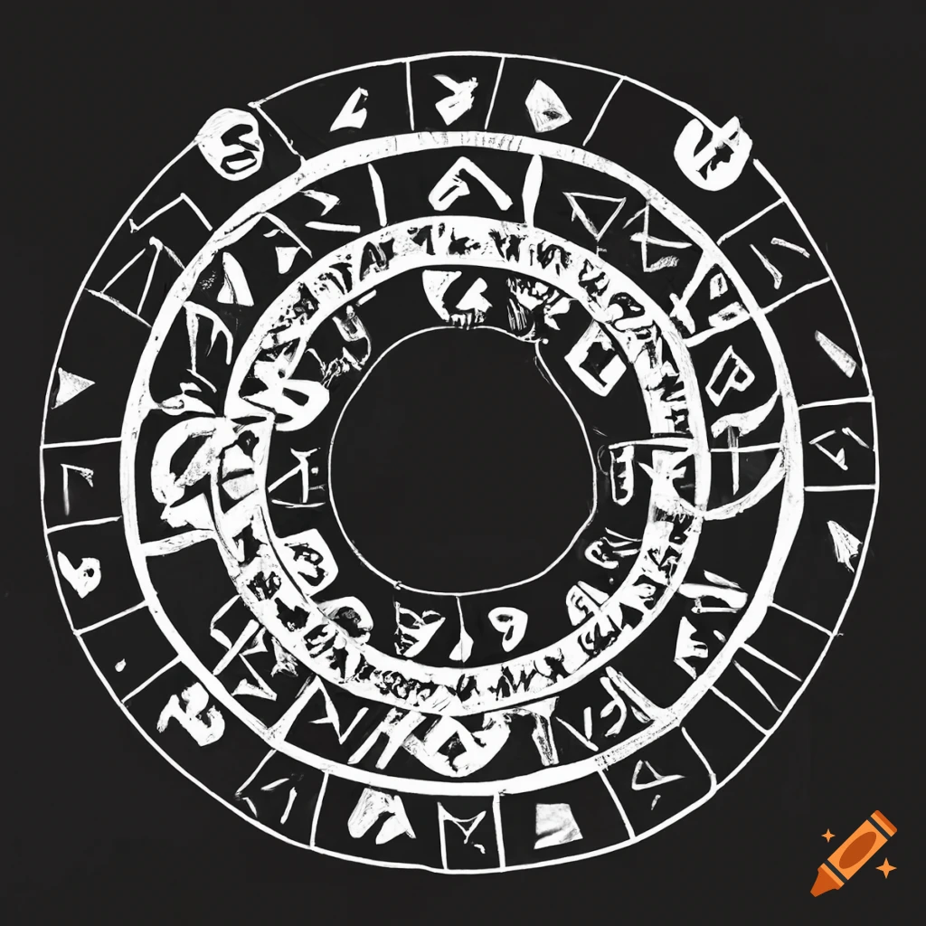 Magic spell and runes depicting enchantment and time magic on Craiyon