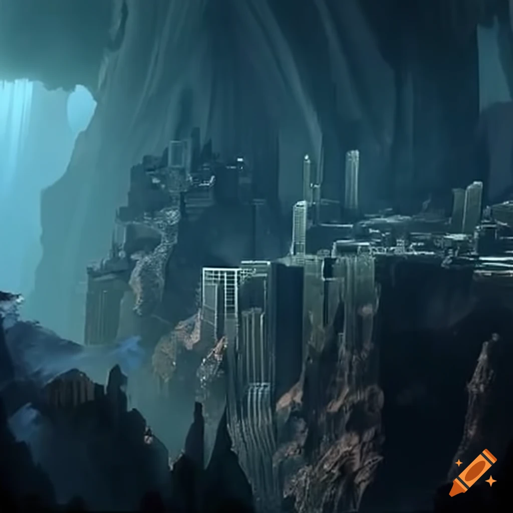 Space Chasm Sci-fi chasm separating two cities on Craiyon