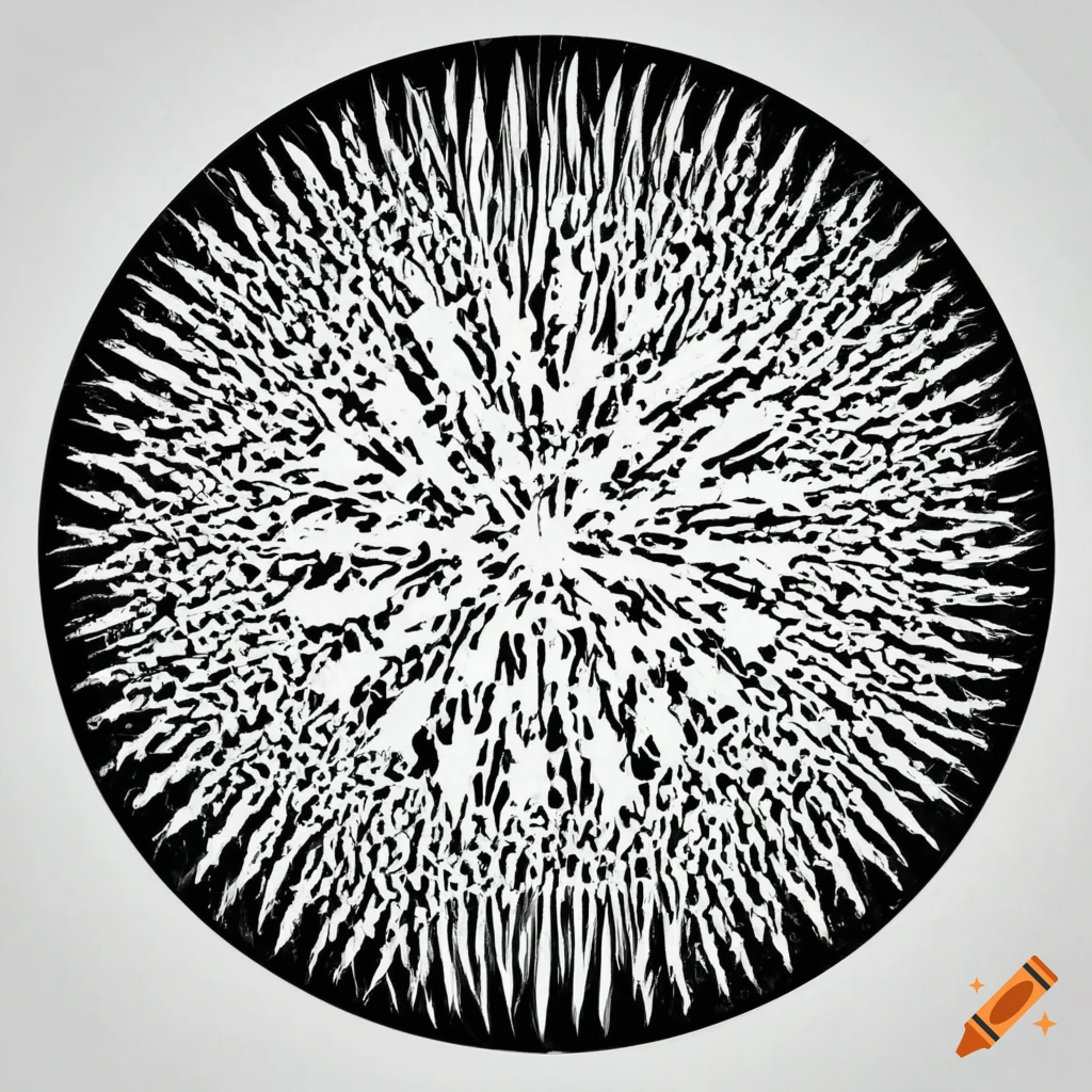 Perfekt circle, brushstroke, Japan, Zen, ink drawing, black and white