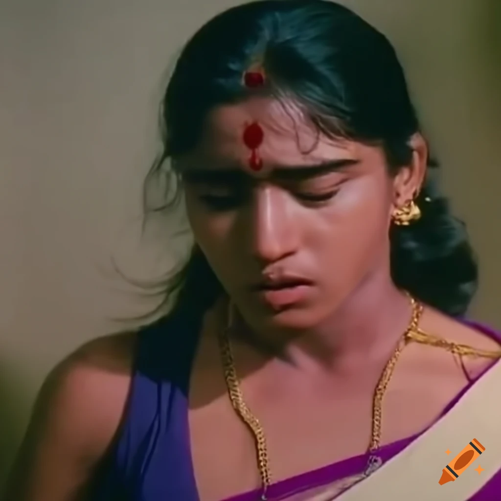 Bruised south indian woman martial arts fighter in 80s movie screencap