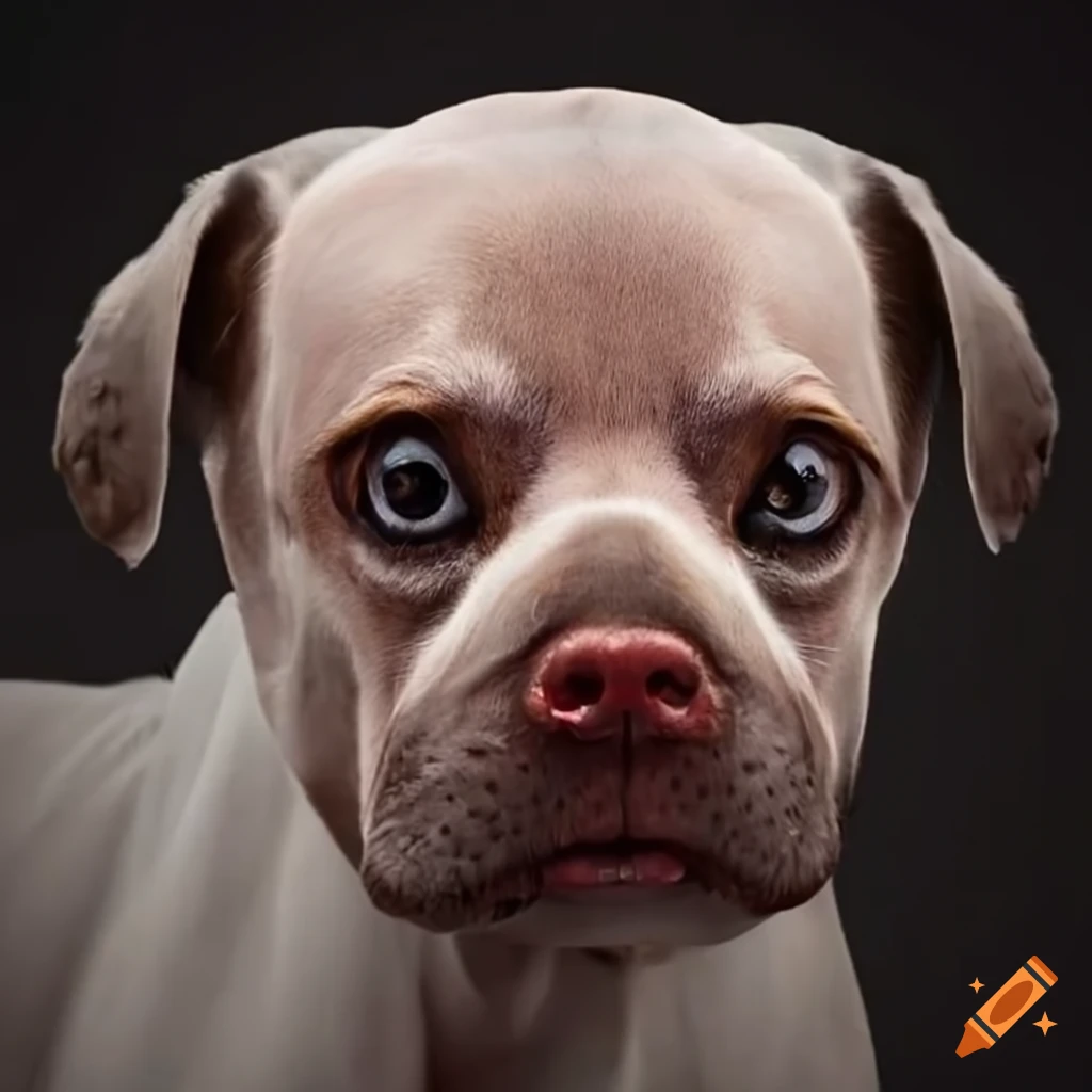 Dog with shaved face