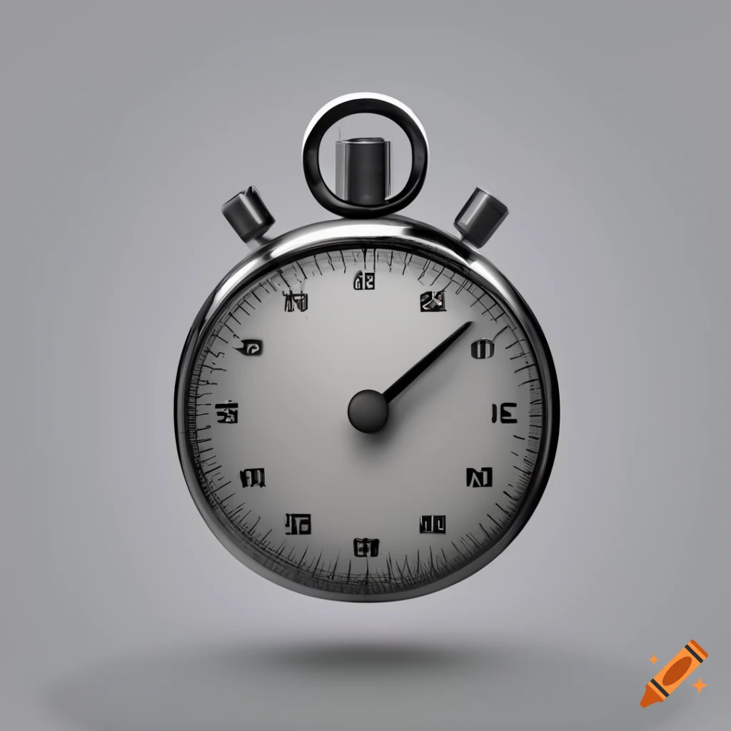 3d stopwatch game icon on white background with studio lighting on Craiyon