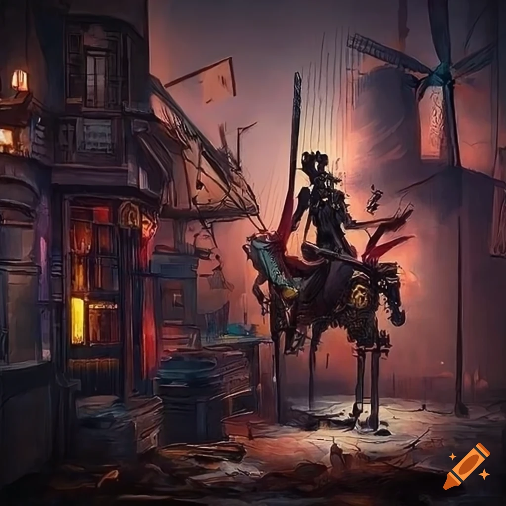 don-quixote-battling-windmills-in-a-cyberpunk-world-with-a-steampunk