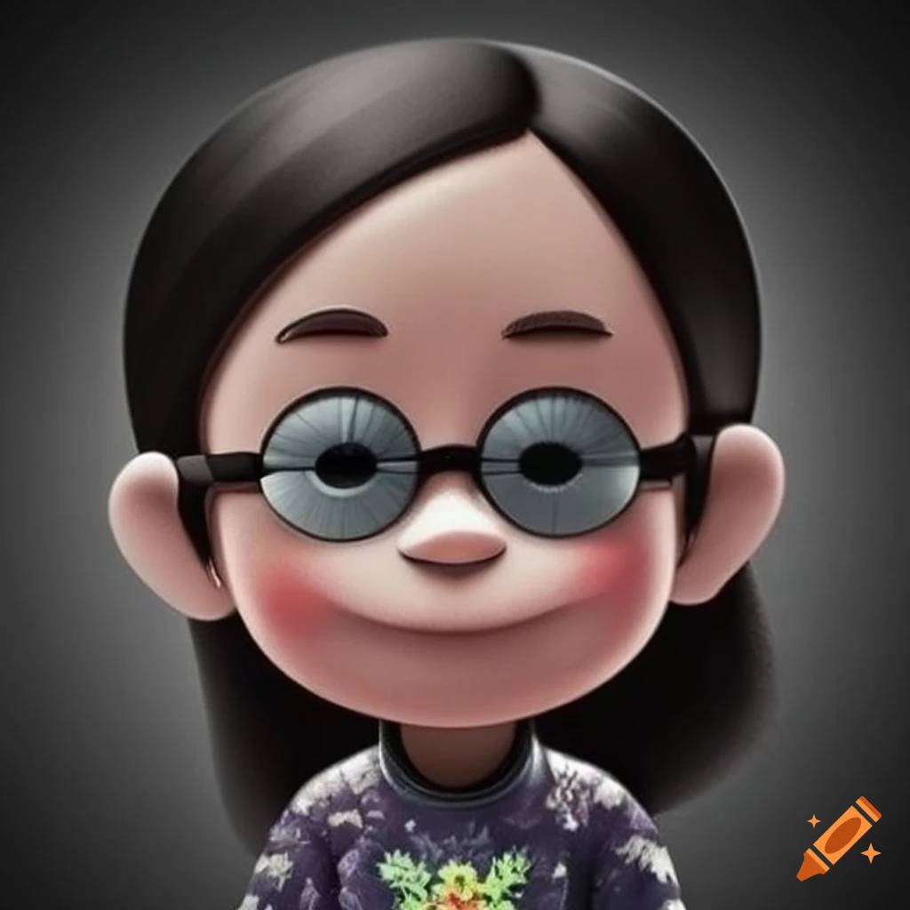 Portrait of asian mabel pines in high resolution on Craiyon