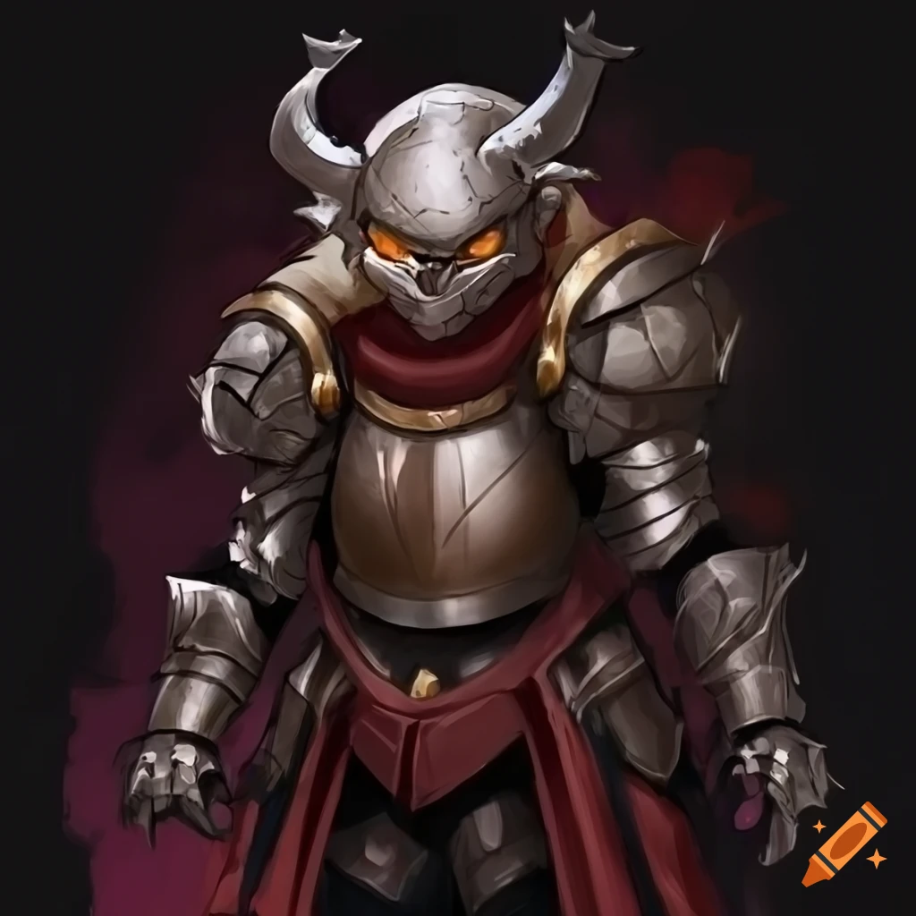 Ghibli style goblin in knight armor