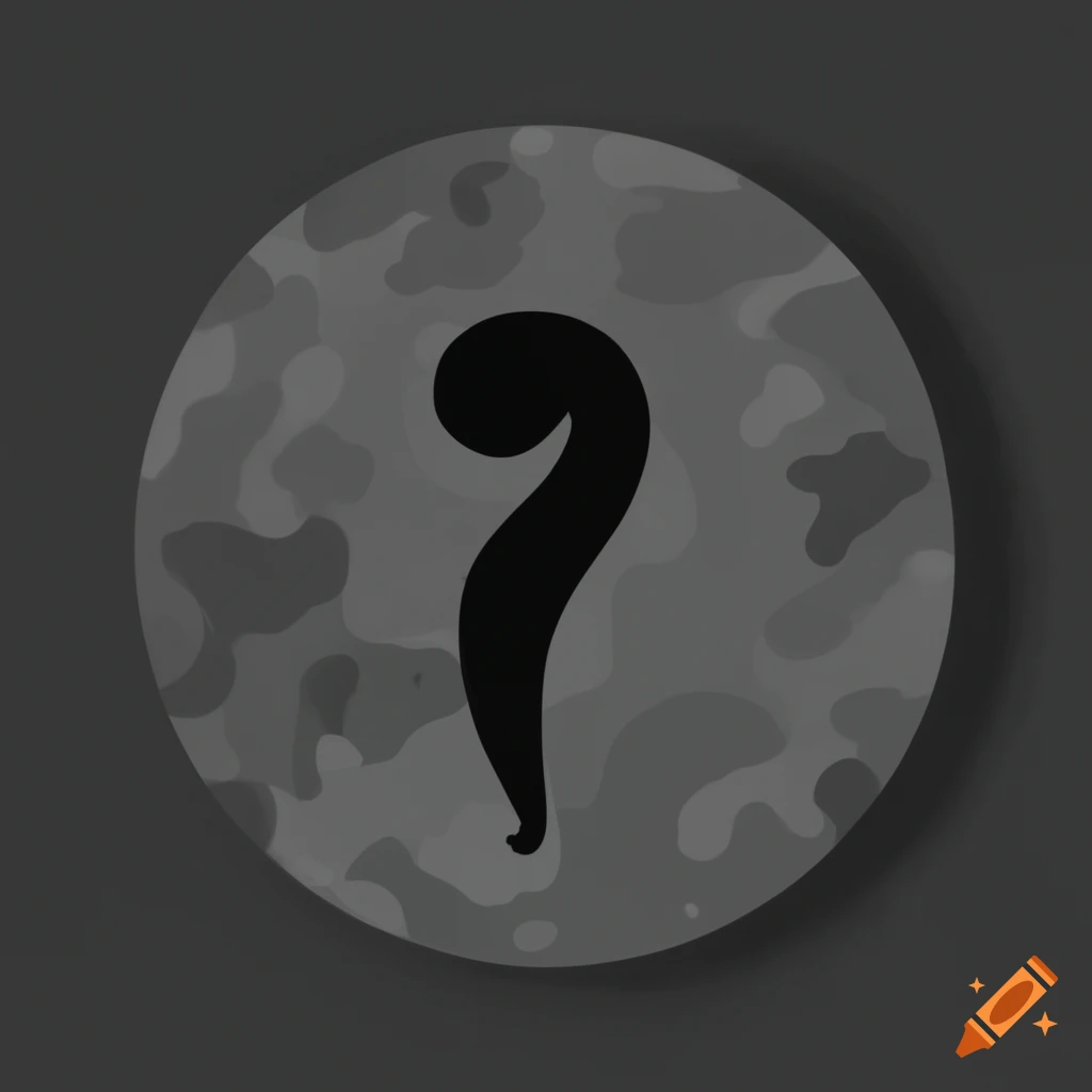 Semicolon, dot, and comma symbols in camouflage black and gray