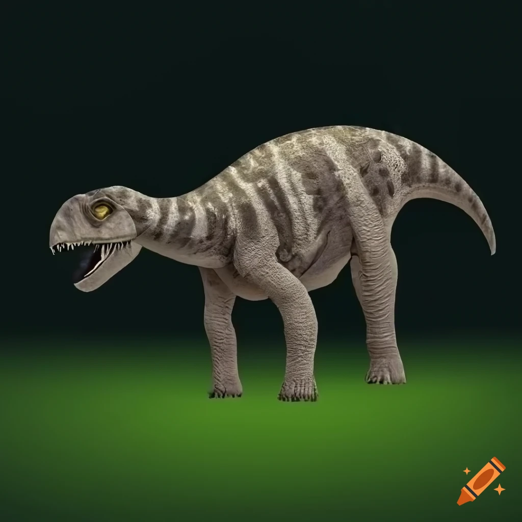 Colorful Hadrosaurus dinosaur in prehistoric environment