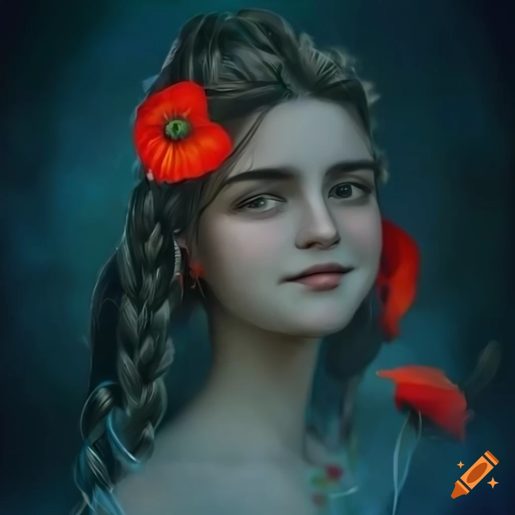 Photorealistic portrait of a woman with Eastern European features