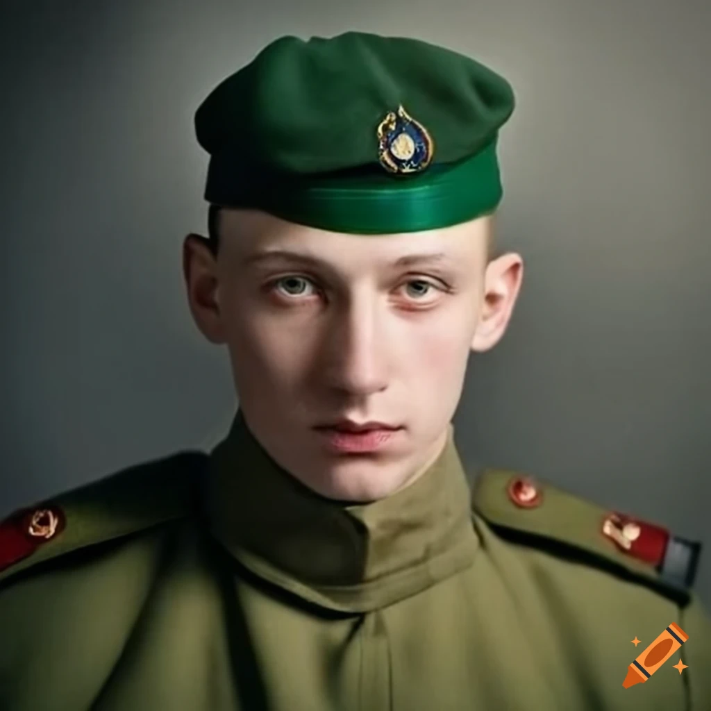 Face of Russian soldier in uniform