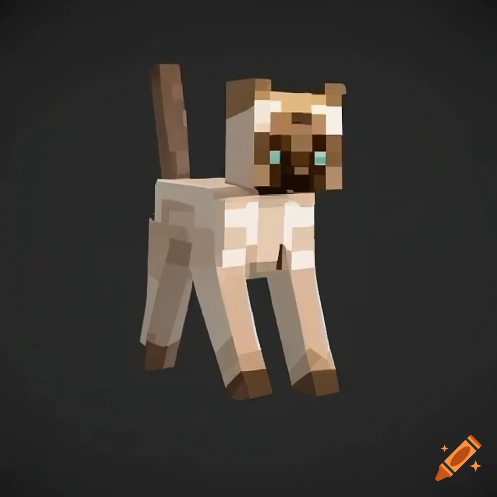 Minecraft siamese cat in a carrier on Craiyon
