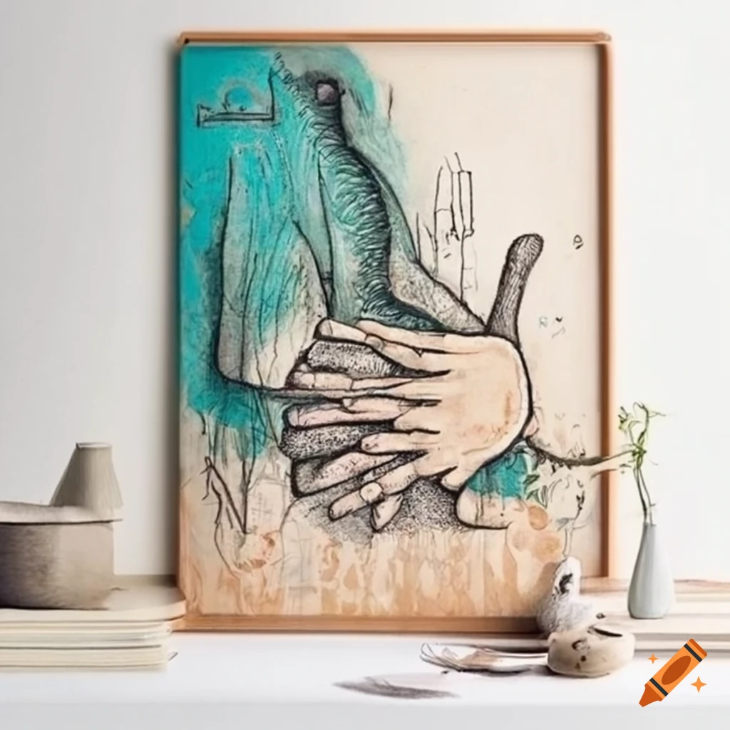 Drawing of sustainable lifestyle for Etsy market