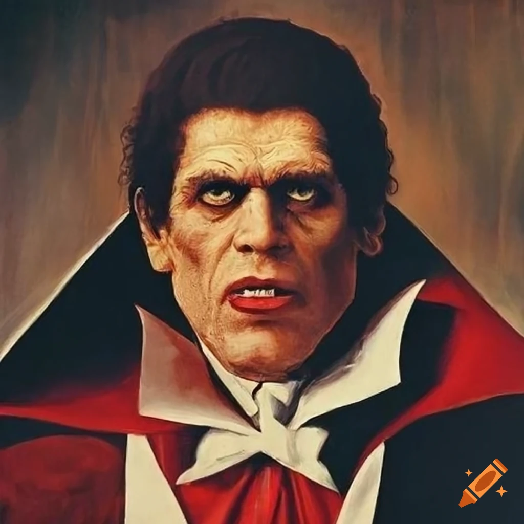 Andre the giant dressed as dracula by norman rockwell on Craiyon