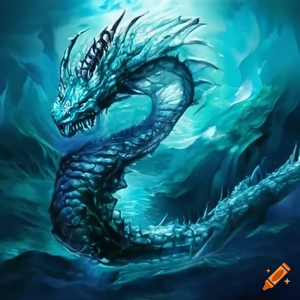 Water elemental dragon on Craiyon