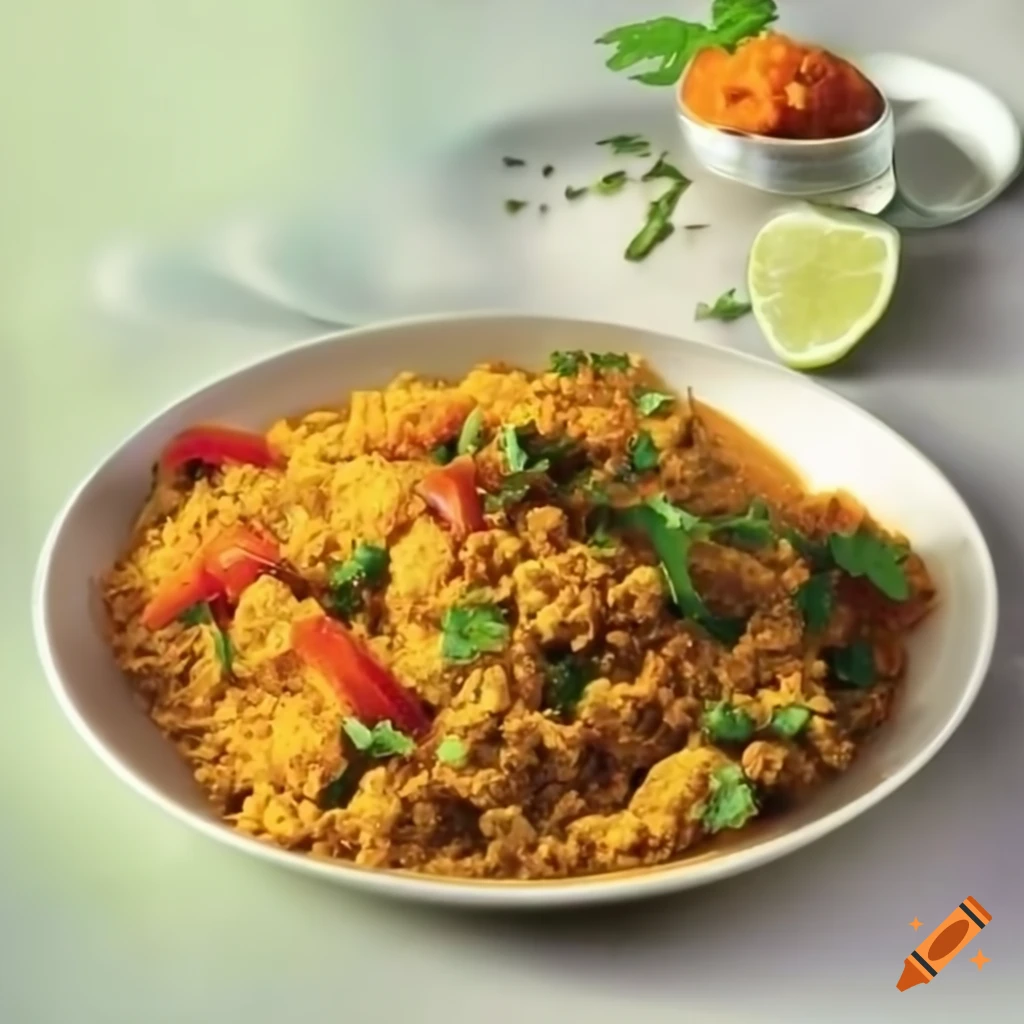 Indian upma with ginger, garlic, tomato masala and capsicum on Craiyon