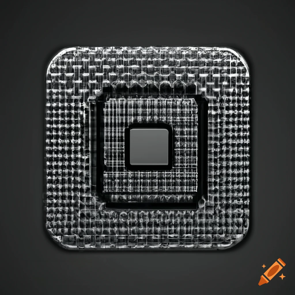 Black CPU on transparent background