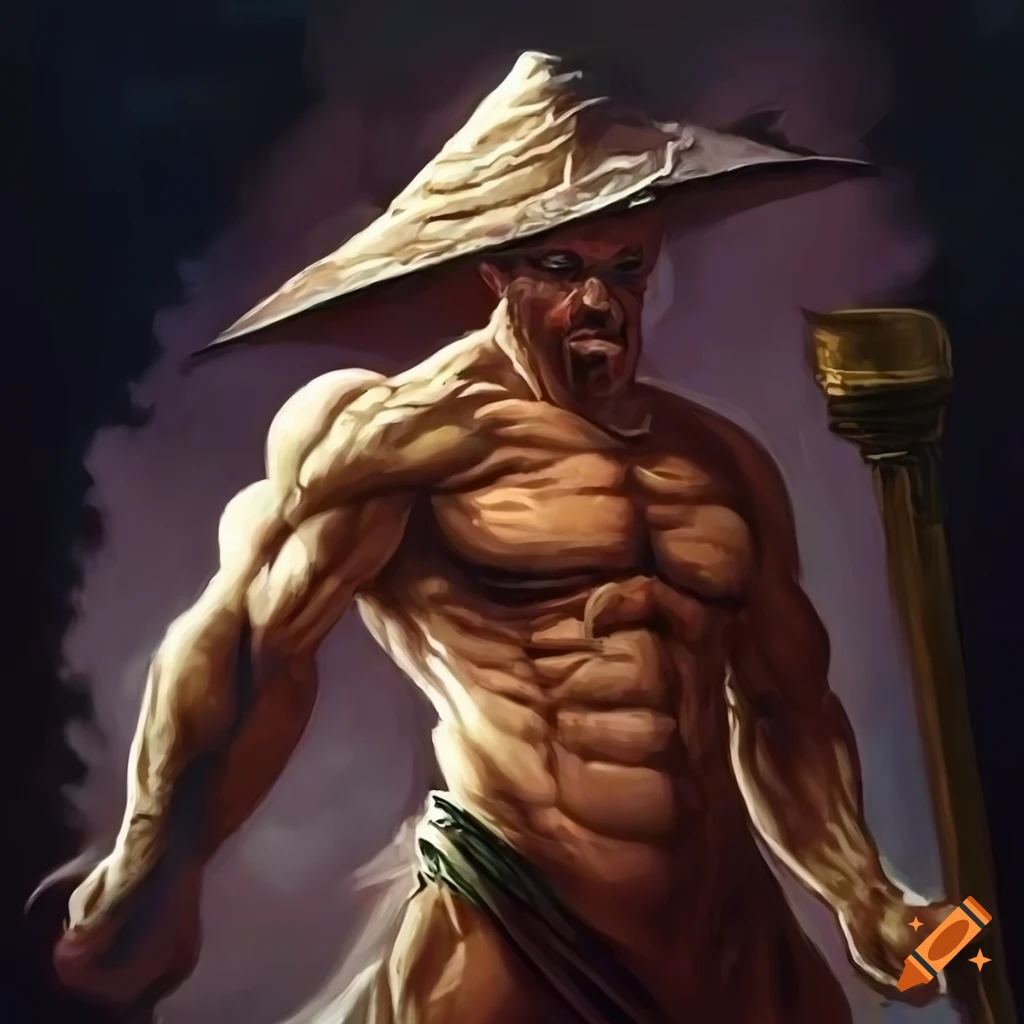 Muscular wizard inspired by british artist les edwards on Craiyon
