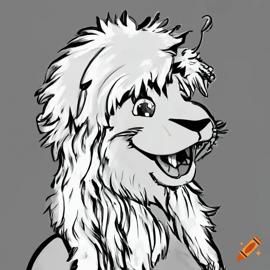 Furry anthropomorphic otter with a mullet hairstyle