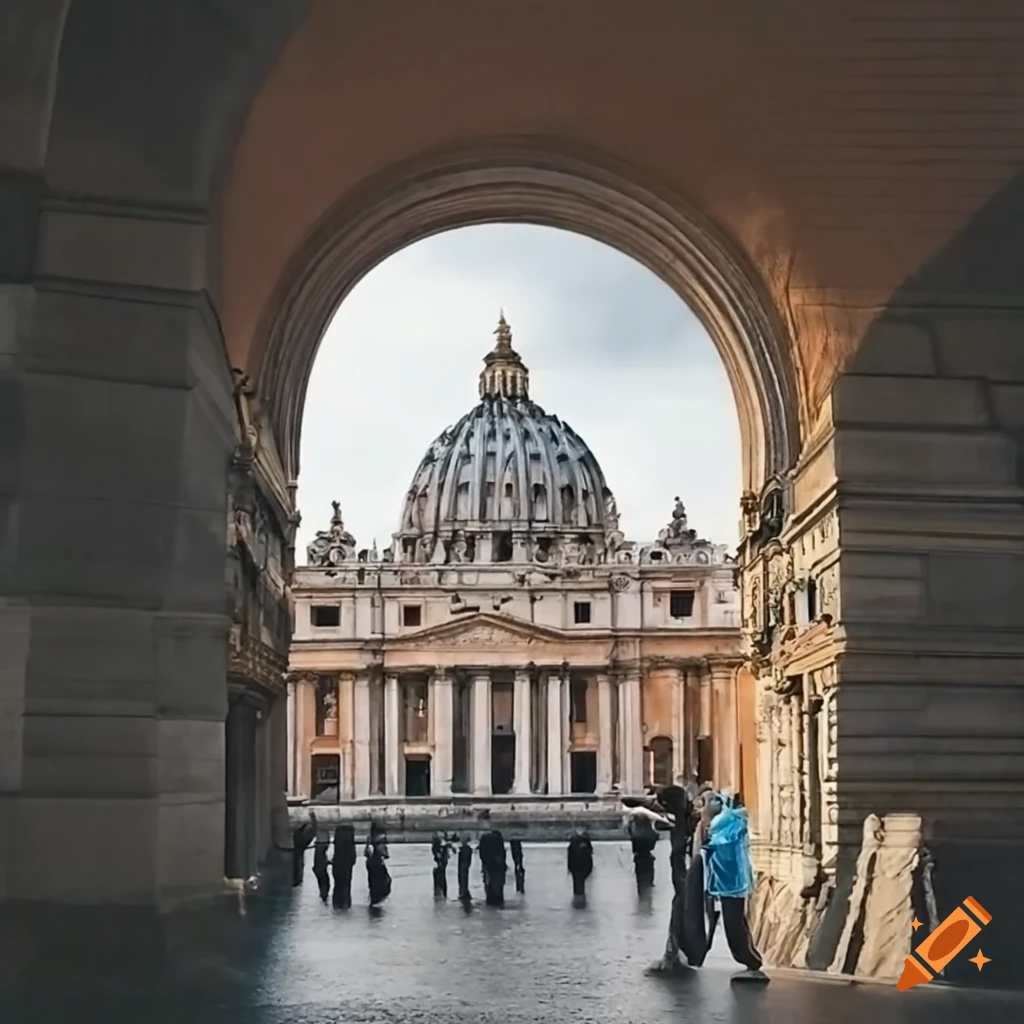 Male tourist visiting the Vatican in Rome, Italy