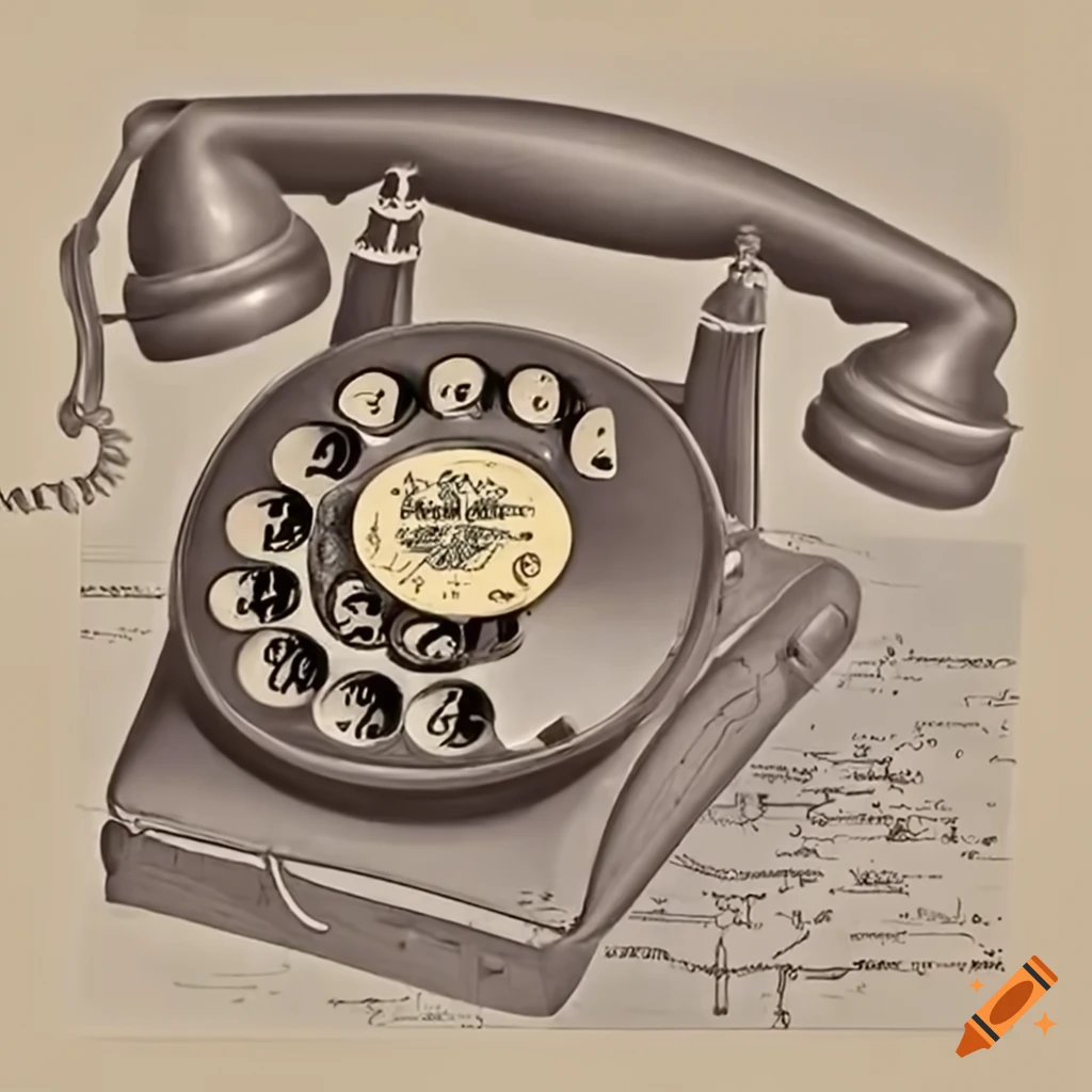 Anatomical diagram of a rotary phone on Craiyon