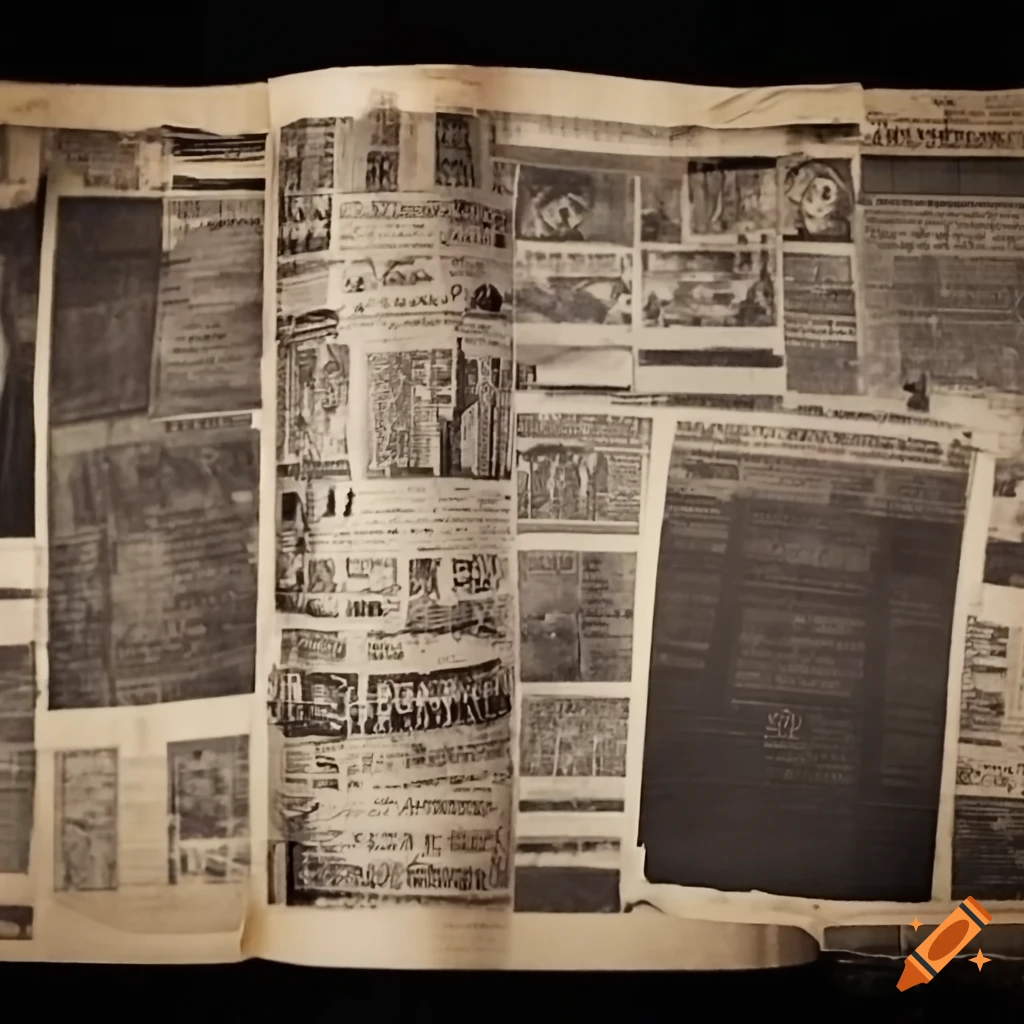 Old newspaper printed page