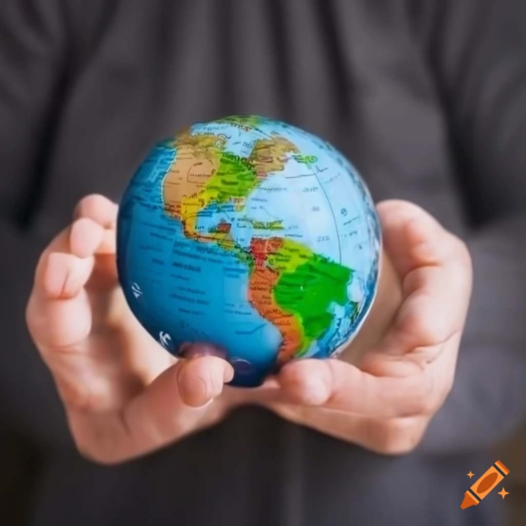 Hands holding a globe