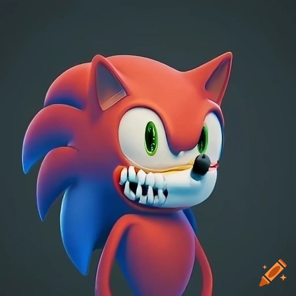 Sonic the hedgehog brushing teeth on Craiyon