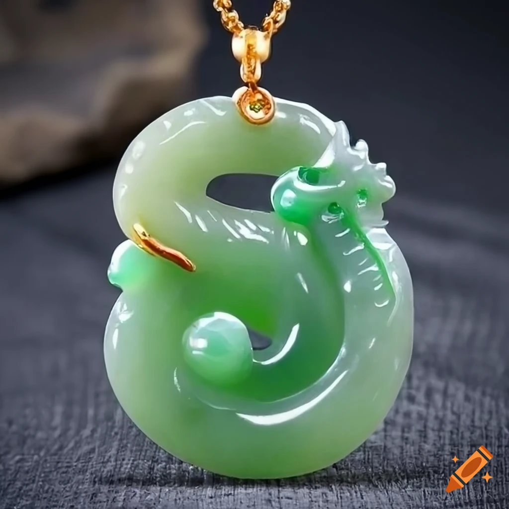 Chinese dragon jade pendant on Craiyon