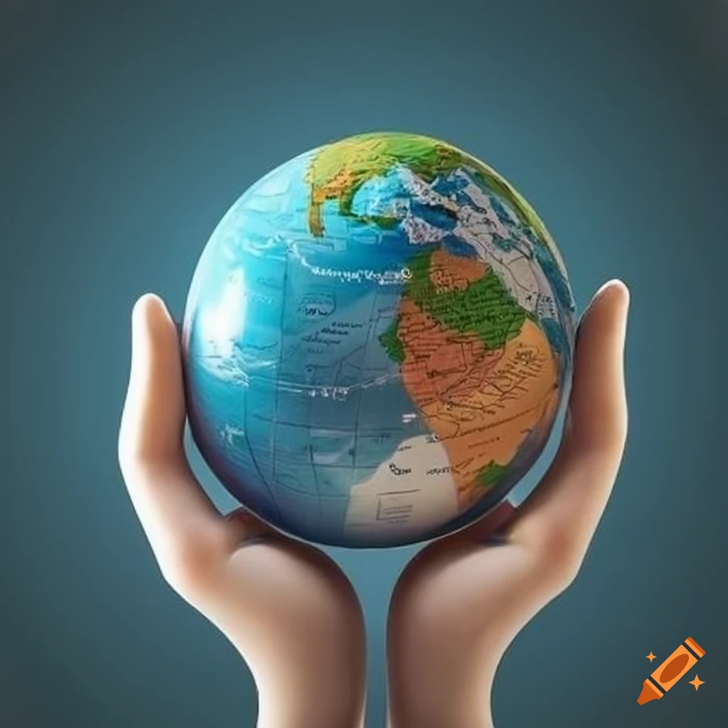 Hands holding a globe
