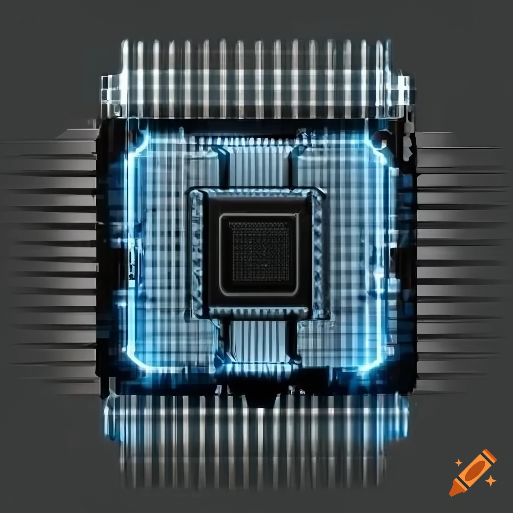 Black cpu on transparent background on Craiyon